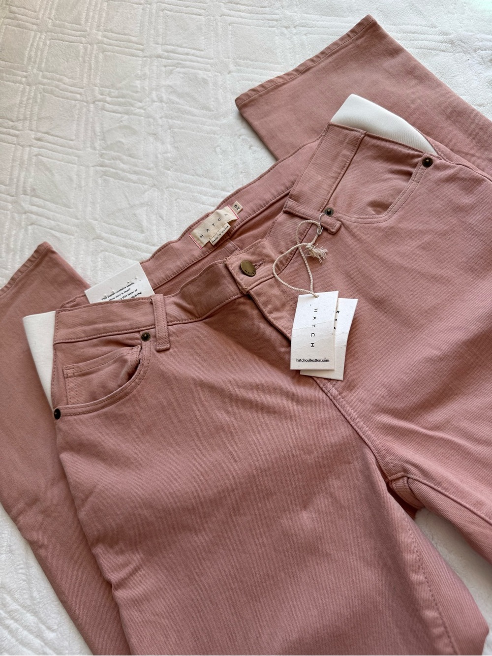 🆕 Hatch Maternity Pink Under Belly Straight Leg Jeans